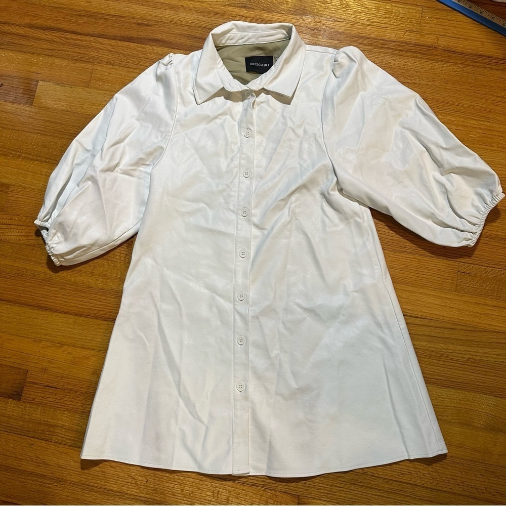 DOLCE CABO SOFT FAUX SUEDE DRESS - CREME/White  size XS(b2 - Picture 2 of 12